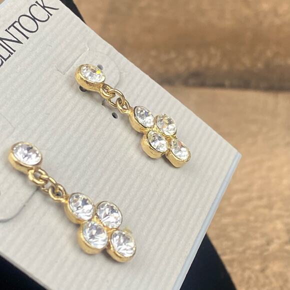 Jessica McClinton Gold Toned Dainty Crystal Necklace and Drop Dangle Earrings - Picture 7 of 9